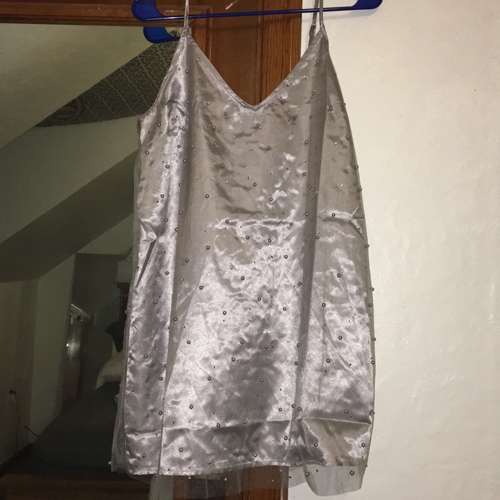 Silver dress with pearls